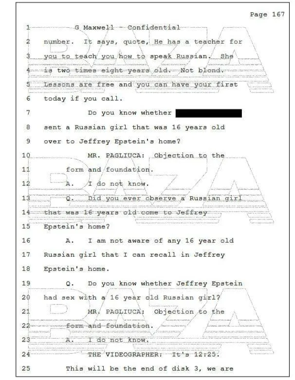 ❗️В рассекреченных файлах Эпштейна обнаружили упоминания о несовершеннолетних русских девочках