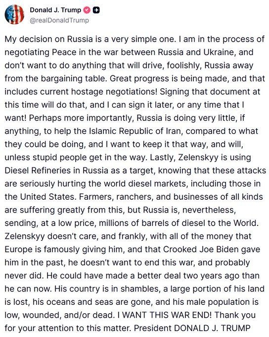 Трамп написал программный пост по "украинскому вопросу"